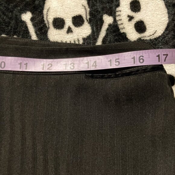 REITMANS Black ribbed pencil skirt ~ Y2K goth MEDIUM LARGE striped lined skirt - Picture 9 of 14